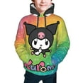 thumbnail image 4 of Sanrio Kuromi Kids' Hoodie 3d Print Sweatshirt Soft Pullover Hooded With Big Pockets Fans Gifts For Boys Or Girls X-Large, 4 of 7