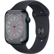 Restored Apple Watch Gen 8 Series 8 45mm Midnight Aluminum Midnight Sport Band VIPRB-MNUJ3LL/A (Refurbished)