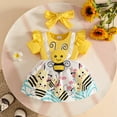 thumbnail image 2 of BOBOGOJP Baby Girl Clothes Summer Outfits Cute Mesh Skirt Ruffle Romper Headband 3pcs Set 0-18 Months Yellow for Size 18-24 Months, 2 of 5