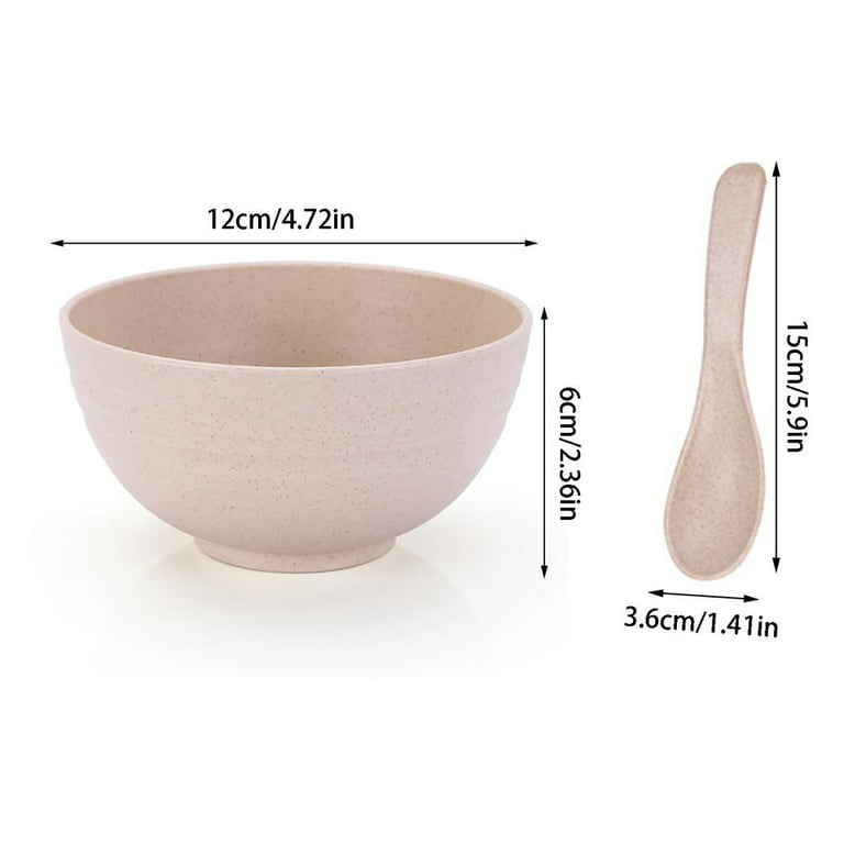 Aurora Trade Unbreakable Cereal Bowls - Wheat Straw Fiber Lightweight Bowl with Lid - Dishwasher & Microwave Safe - for,Rice,Soup Bowls, Size: 14