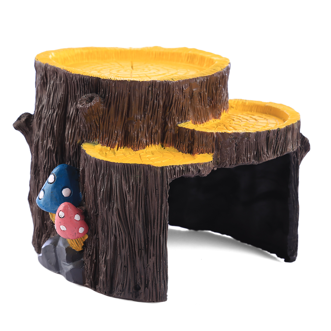 Creative Reptile Hide Rest Cave Pet Habitat Ornament Wood Color