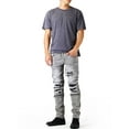thumbnail image 2 of Ma Croix Mens Distressed Skinny Fit Denim Jeans with Zipper Pocket, 2 of 6