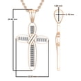 thumbnail image 4 of Dazzlingrock Collection Baguette White Diamond Religious Cross Pendant for Women with 18 Inch Gold Chain (0.25 ctw, Color I-J, Clarity I1-I2) in 18K Rose Gold, 4 of 6