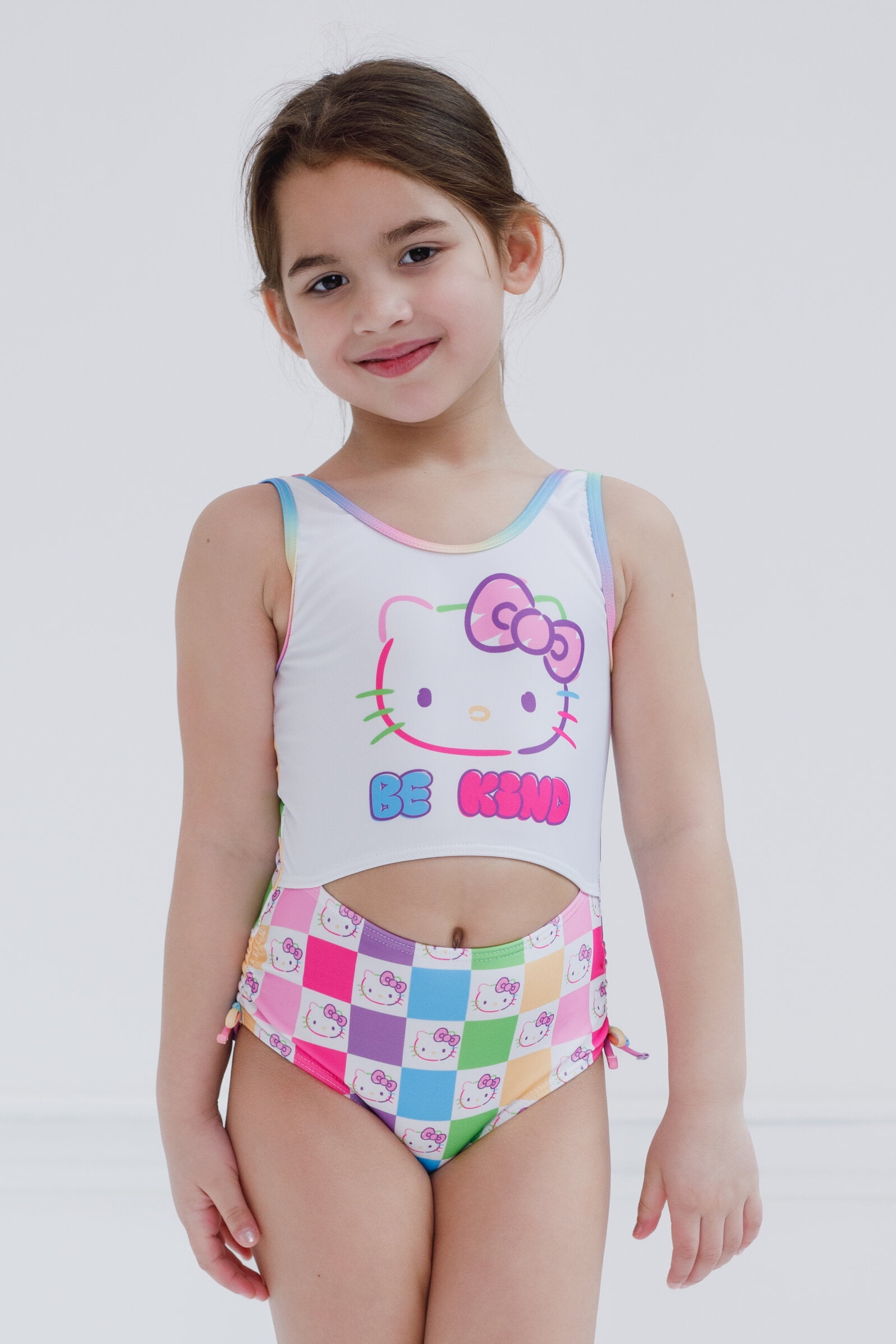 Hello Kitty Polyester Sun Protection Stretch One Piece Swimsuits (Girl's 5-6)