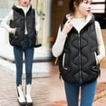thumbnail image 3 of Lindreshi Puffer Vest for Women Plus Size Women's Solid Color Hooded Top with A Camisole Vest, Fashionable and Versatile Down Cotton Vest, Women's Winter, 3 of 4