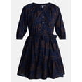 thumbnail image 6 of Time and Tru Women's Cotton Tiered Mini Dress with Ruffle Hem, Sizes XS-XXXL, 6 of 6