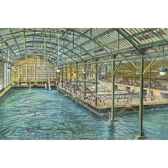 Art.com Interior, Sutro Baths, San Francisco, California Art Print, 36" x 24"