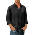 thumbnail image 6 of Men Shirts Cotton Denim Long Sleeve Casual Solid Color Laple Shirt Mens Spring Autumn Fashion Vintage Jeans Shirt Tops S-5XL, 6 of 6