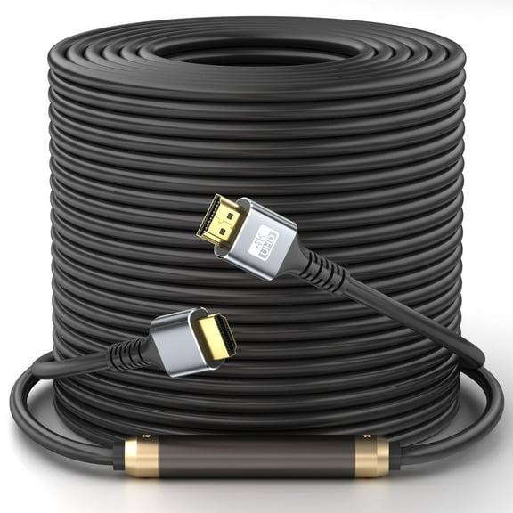 4K HDMI Cable 100FT Ultra High Speed Hdmi 2.0 Cord 4K@60Hz 18gbps Gold Plated Connector 3D ARC Ethernet for HDTV Monitor Laptop Roku TV Xbox PS4/PS5(silvery)