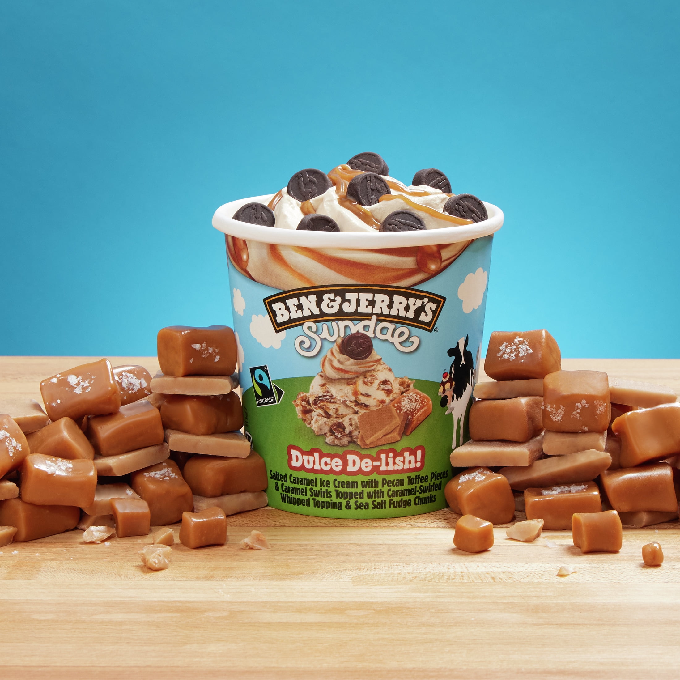 Ben & Jerry's Sundae Dulce De-lish Salted Caramel Dulce De Leche Ice Cream, 14.4 fl oz