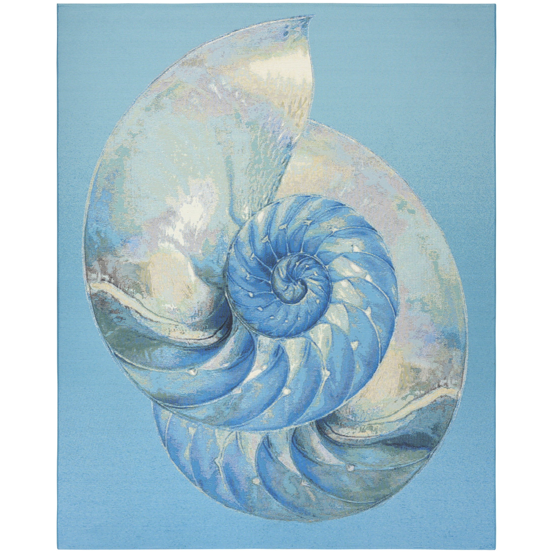 Nourison Color Splash 9' x 12' Blue Ivory Coastal, Nautical & Beach Rug