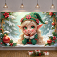 thumbnail image 4 of Colorful Design Christmas Banner Decorative Elf Holiday Theme for Christmas Party Holiday Celebration Indoor Decoration, 4 of 9