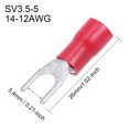 thumbnail image 3 of Unique Bargains 50Pcs SV3.5-5 Insulated Fork Spade Wire Connector Electrical Crimp Terminal 14-12AWG Red, 3 of 3