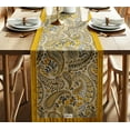 thumbnail image 1 of Vargottam 100% Cotton Table Runner - Double Layered with Side Borders - Table Linen - Paisley Print for Dining, Console & Coffee Tables, 1 of 6
