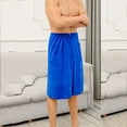 thumbnail image 2 of Men'S Bath Skirt Hotel Household Simple Microfiber Buckle Bath Towel Can Be Worn Bathrobe 70×140Cm Blue One Size, 2 of 7
