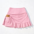 thumbnail image 5 of QURATI Swimwear Women'S High Waist Skirt Swim Skirt Outdoor Solid Color Short Anti Exposure Belly Covering Tennis Skirt Tennis Skirt with Pocket Pink M, 5 of 5