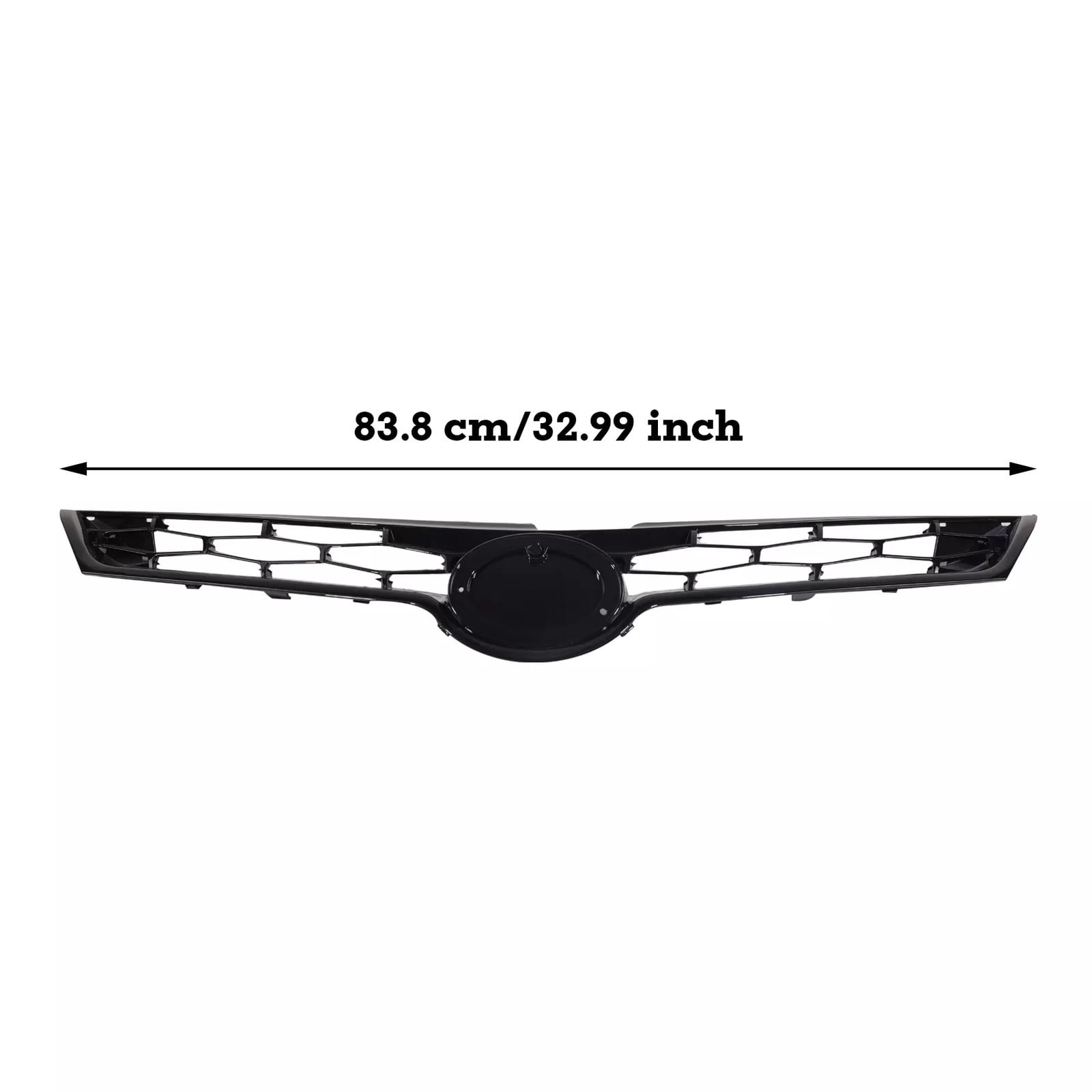 Front Bumper Grill Grille Assembly Fit For 2014 2015 2016 Toyota Corolla S, Black With Chrome Trim (Upper & Lower Grille)
