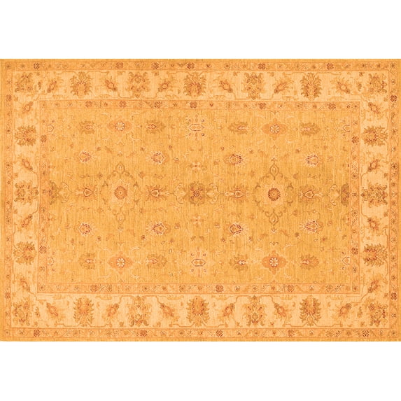 Ahgly Company Indoor Rectangle Oriental Orange Traditional Area Rugs, 7' x 10'