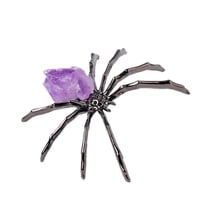 JoyMoreHome Halloween Crystal Spider Statue, Festive Vibe Decoration, for Bedroom, Office, Tabletop, Holiday Party
