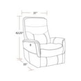 thumbnail image 6 of Pemberly Row Polyester / PU Power Swivel Glider Recliner in Linen Brown, 6 of 6