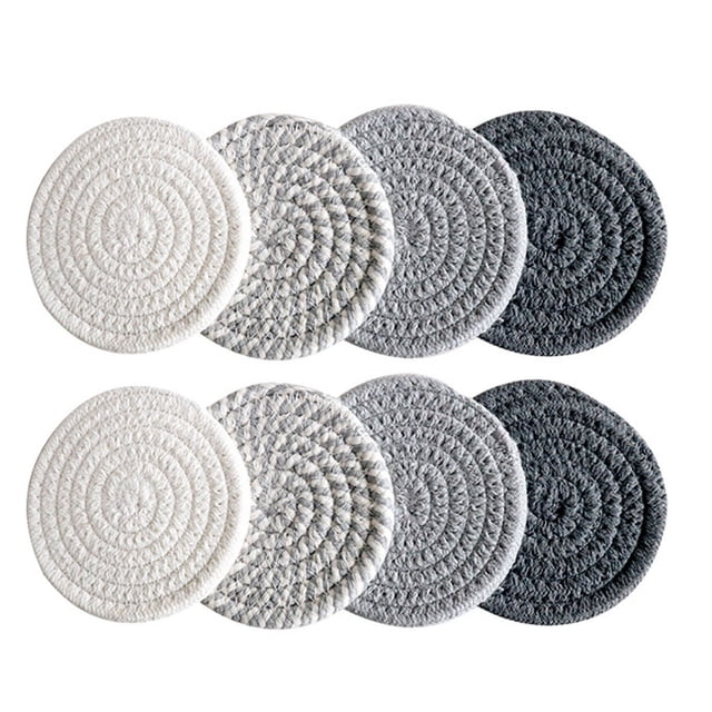 8pcs Woven For Drinks Absorbent Set With