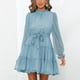 thumbnail image 2 of Vestido de mujer suave, cintura alta, manga larga, volantes, transpirable, vestido de moda con pretina, 2 of 5