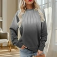 thumbnail image 2 of VBVC No Boundarie Women's Long Sleeve Tops,Womens Casual Crewneck Sweatshirt,Loose Gradient Colored Pullover For Women,Gray,Size L, 2 of 6