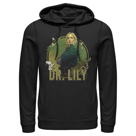 Men s Jungle Cruise Dr. Lily Portrait Pull Over Hoodie Black 2X Large