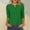 Green, variant on Henley Shirt for Women Casual Button Down V Neck 3/4 Sleeve T-Shirt Loose Fit Solid Color Basic Tee Tops