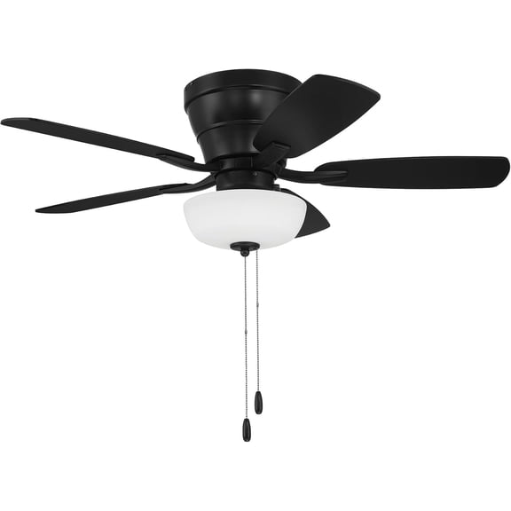 Craftmade 42" Wheeler Indoor Flush Mount 5 Blade Flat Black Finish Ceiling Fan with Single Bowl Light