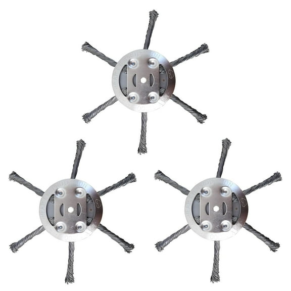 6 inch Steel Wire Brush Cutter Trimmer Head, Wired Trimmer Head Replacement for Electric Battery Powered Cordless String Trimmer, Weed Eater