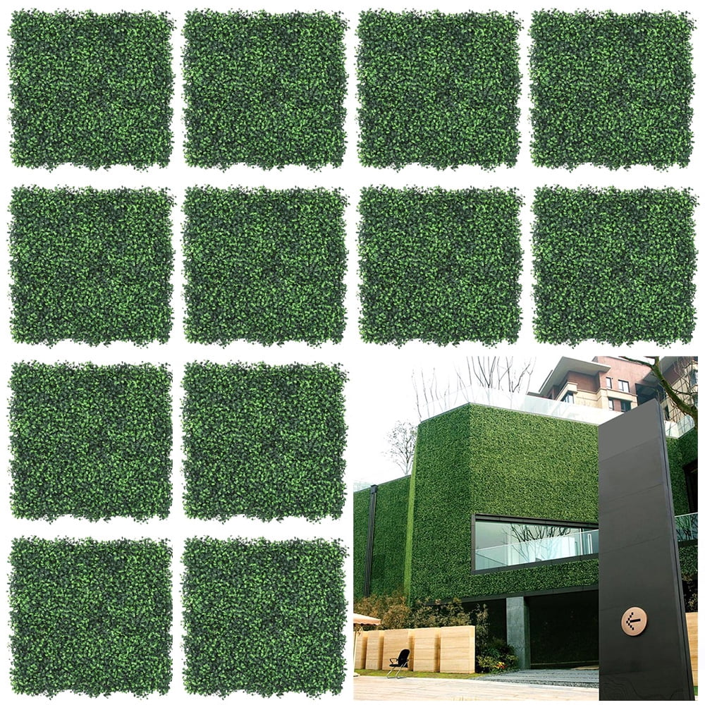 Coolmade 12pcs 20"x20" Square Artificial Boxwood Grass Backdrop Panels