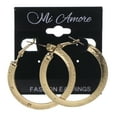 thumbnail image 2 of Gold-Tone Metal Hoop-Earrings #LQE3434, 2 of 2