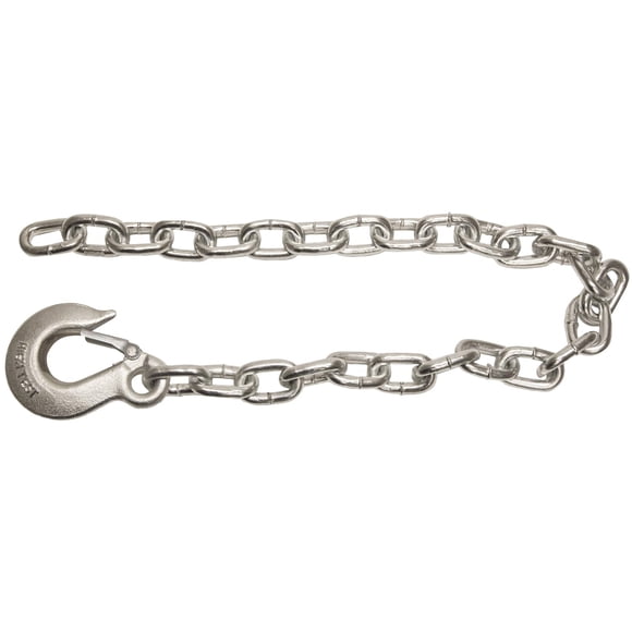Buyers Products B03822SC Cadena de seguridad para remolque clase 4 con gancho deslizante forjado Cadena chapada en zinc de 22 pulgadas Diámetro de cadena de 3/8 pulgadas Bobina de prueba 30 Cadena agl