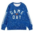 thumbnail image 4 of Fshinging Toddler Girls Football Sweatshirts Tops Game Day Letter Sequin Graphic Long Sleeve Crew Neck Kids Hoodie Tops Size 3-4 Years, 4 of 4