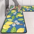thumbnail image 2 of Kitchen Rugs Sets Of 2,Yellow Lemon Fruit Flowers Blue Pattern Anti Fatigue Kitchen Mat Rugs Non Slip Washable,Decorative Kitchen Floor Mats for Kitchen,Sink,Laundry,17"x47"+17"x47", 2 of 5