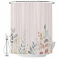thumbnail image 2 of Spring Floral Waterproof Fabric Shower Curtain,Colorful Watercolor Botanical Waterproof Fabric Shower Curtain for Bathroom Curtains Bathtubs Hotel Shower Curtains with 12 Hooks Standard 72x72, 2 of 8