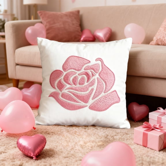 Fasiaou Valentines Pillow Covers 18x18,Red Hearts Valentines Day Pillows Decorative Throw Pillows Outdoor Love Hear Valentines Pillows Cases Decoration for Sofa Couch White,B