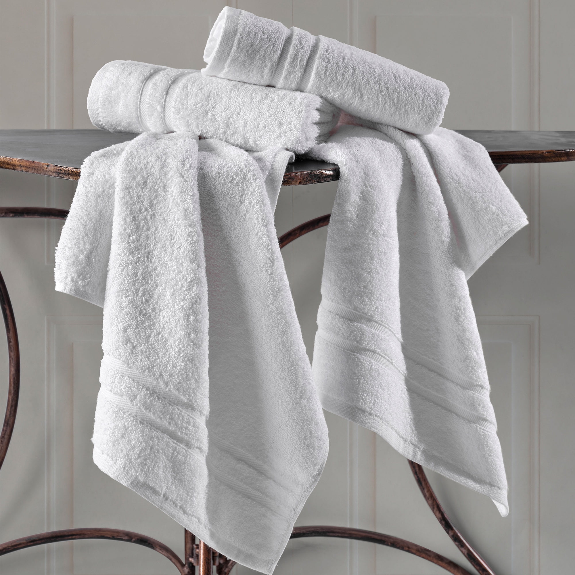 Hammam Linen Hand Towels Set Cool Grey Soft Fluffy, Absorbent and Quick Dry  Perfect for Daily Use