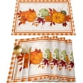 thumbnail image 1 of Napperons d'Automne pour Table à Manger, Ensemble de 6, Napperons Citrouille Orange, Feuilles d'Érable, Carreaux Buffalo, Napperon d'Automne, Récolte, Action de Grâce, Tapis de Table pour Table de Cuisine, Décor de Fête de Souper des Fêtes, 13 X 19 Po, 1 of 6