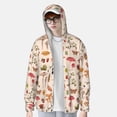 thumbnail image 4 of Daiia Retro Autum Mushrooms UPF 50+ Sun Protection Hoodie Jacket Lightweight Long Sleeve Sun Shirt for Women Men with Pocket Hiking Outdoor-XX-Large, 4 of 9
