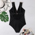 thumbnail image 3 of Cismea - Traje de BañO de Una Pieza para Mujer con Cuello en V Profundo sin Mangas（Negro） Cismea bañador, 3 of 9