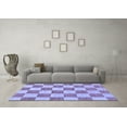 thumbnail image 3 of Ahgly Company Machine Washable Indoor Rectangle Checkered Blue Modern Area Rugs, 2' x 5', 3 of 4