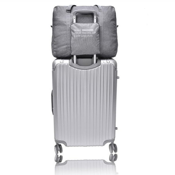 SOPOTUTU Canvas Travel Duffel Bag Grey Lightweight Trolley Bag for Weekend Trips and Luggage