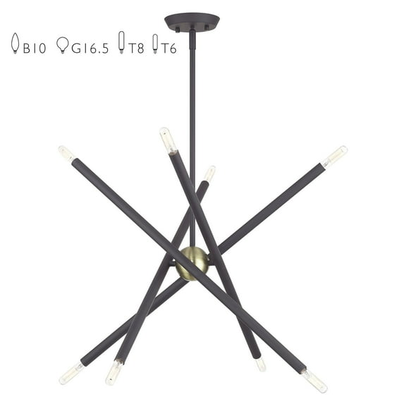 47005-07 Livex Lighting Soho - 8 Light Chandelier-24.5 Inches Tall and 24 Inches Wide-Bronze/Antique Brass Finish