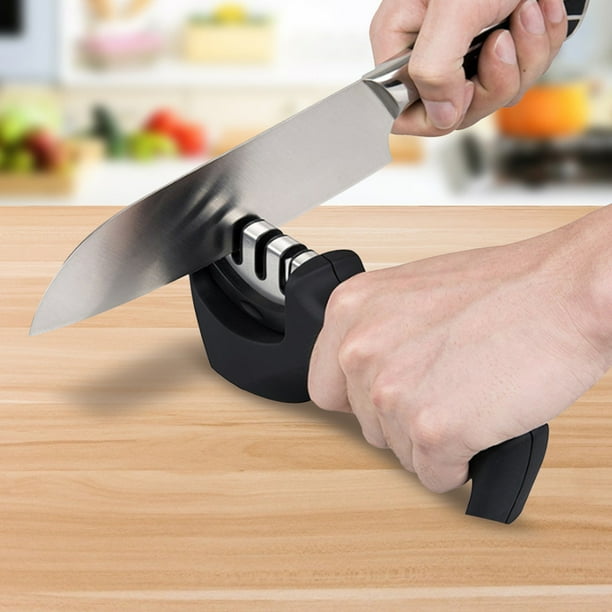 Knife Sharpener High Efficiency Portable Fine Coarse Grinding 3 Slots Sharpening Stone For Metal Kitchen Knives