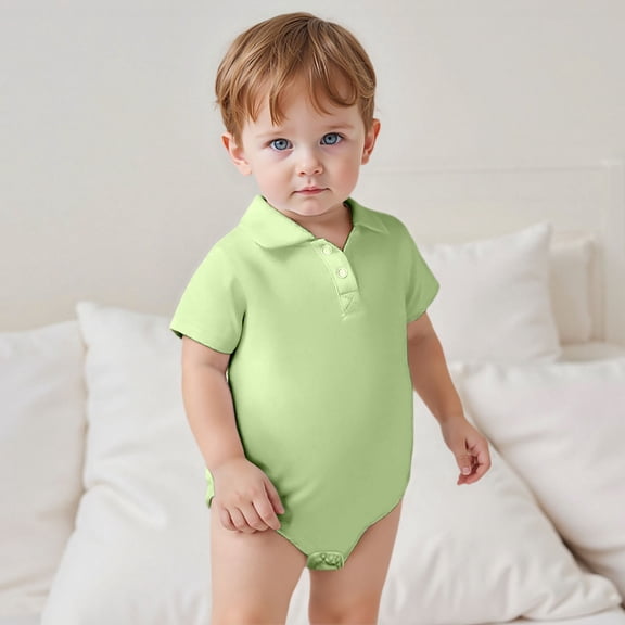 Girl Bodysuits Baby Bodysuit Casual Summer Outfit Basic Solid Color Short Sleeve Romper Beach School Party Toddler Clothes 3 24 Months Green 3M