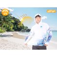 thumbnail image 3 of voofly Sun Shirts for Men Long Sleeve Hoodie UPF 50+ Sun Protection T-Shirt for Outdoor White Blue M, 3 of 9