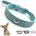 thumbnail image 1 of Small Dog Collar For Female Dogs, Bling Puppy Collar Faux Leather Fancy Diamond Crystal Glitter Pretty Jewel Rhinestone Cat Collars For XXS XS Small Medium Large Pet Girl Dogs,, 1 of 5
