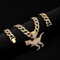 thumbnail image 2 of Necklace European and American hip hop dinosaur pendant animal personality men's pendant jewelry inlaid with rhinestones, 2 of 8